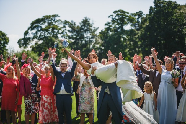 Stan-Seaton-Photography-Headlam-Hall-wedding-guests-chatting