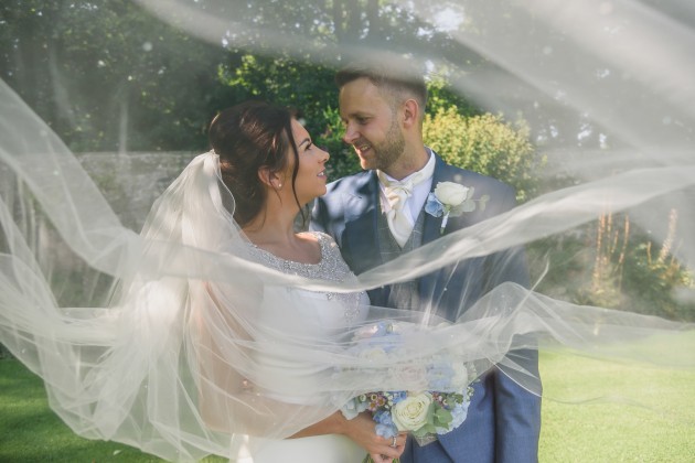 Stan-Seaton-Photography-Headlam-Hall-wedding-bride-and-groom-with-veil