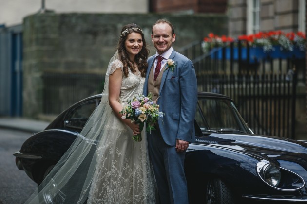 066 Durham-Castle-Wedding-Photographer-Stan-Seaton-bride-and-groom-in-the-cobbled-streets.JPG