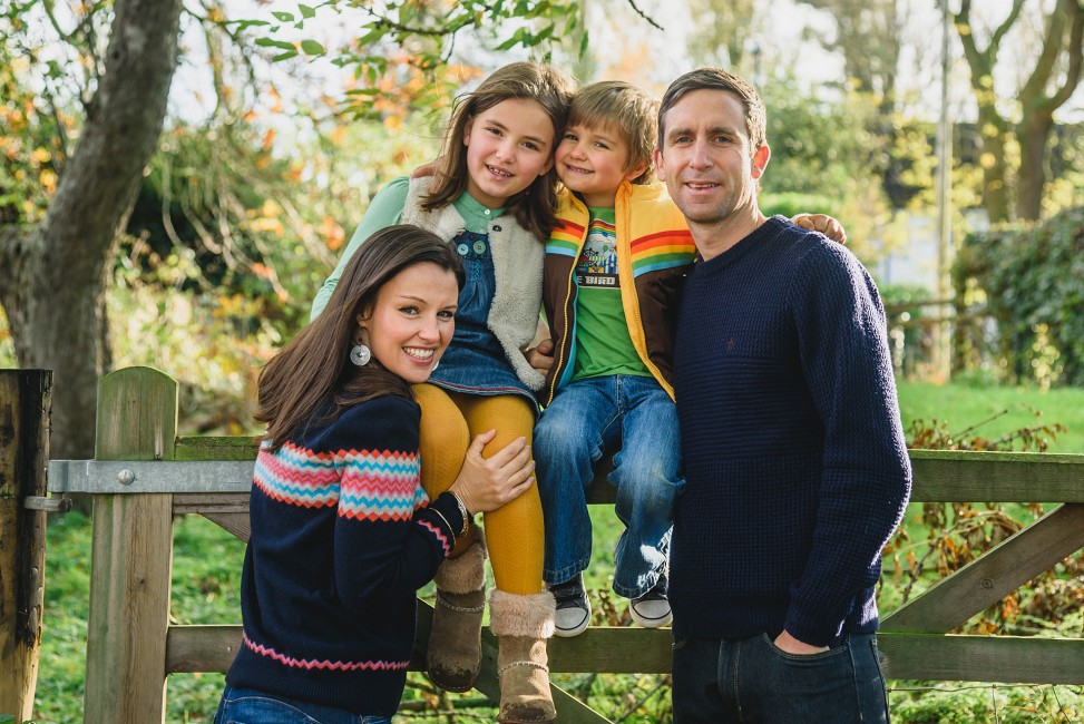 004 Family Photoshoot Family group children sitting on the gate